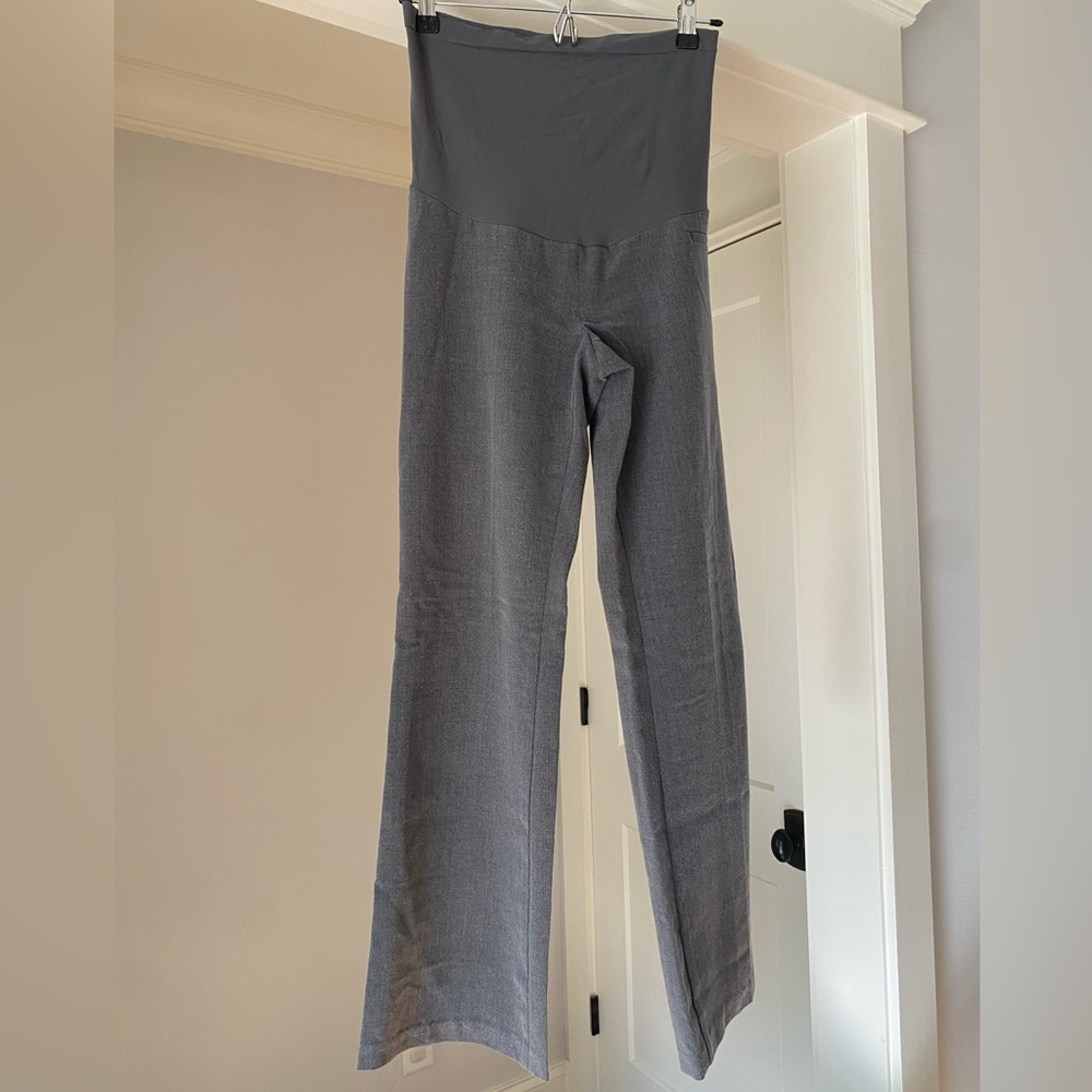 Motherhood Maternity Charcoal Heather Grey Dress Pants. Size PETITE Small.